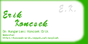 erik koncsek business card